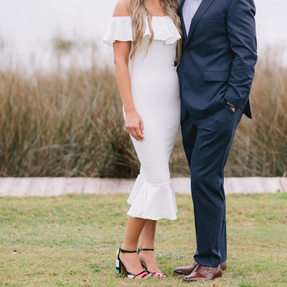 Elegant Off-Shoulder White Dress